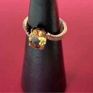⭐️Bomb Party RBP2131 LC Light & Dark Citrine on Rose Gold Size 8 Ring NWT